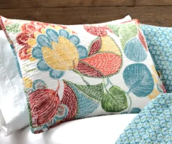 Layla Orange & Teal Floral Full/Queen 3-Piece Quilt Set 9 Layla Orange & Teal Floral Full/Queen 3-Piece Quilt Set -Home Sale Store 810552947 21