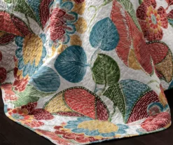 Layla Orange & Teal Floral Full/Queen 3-Piece Quilt Set 8 Layla Orange & Teal Floral Full/Queen 3-Piece Quilt Set -Home Sale Store 810552947 3