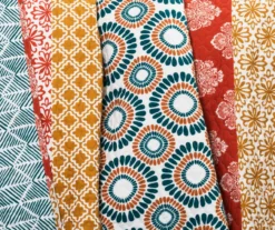 Turquoise & Orange Bohemian Pattern Stripe Full/Queen 3-Piece Quilt Set -Home Sale Store 810552950 4