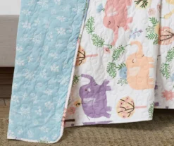 Hygge White & Pastel Elephant Full/Queen 4-Piece Quilt Set 15 Hygge White & Pastel Elephant Full/Queen 4-Piece Quilt Set -Home Sale Store 810552999 41