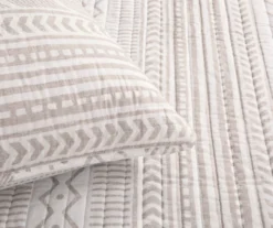 Hygge White & Taupe Geometric Full/Queen 3-Piece Quilt Set 10 Hygge White & Taupe Geometric Full/Queen 3-Piece Quilt Set -Home Sale Store 810553066 2