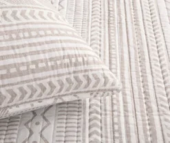 Hygge White & Taupe Geometric Full/Queen 3-Piece Quilt Set 13 Hygge White & Taupe Geometric Full/Queen 3-Piece Quilt Set -Home Sale Store 810553066 21