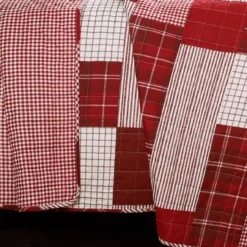 Greenville White & Red Plaid Patchwork Full/Queen 3-Piece Quilt Set -Home Sale Store 810553069 3