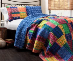 Misha Geometric Patchwork 3-Piece Quilt Set