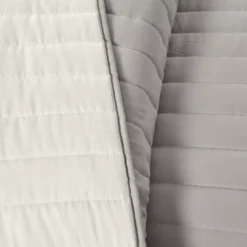 Light Gray Stripe All-Season Full/Queen 3-Piece Coverlet Quilt Set -Home Sale Store 810553265 4