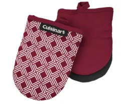 Cuisinart Red Dahlia & White Geometric Mini Oven Mitt, 2-Pack