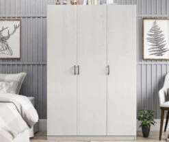 Ivory Oak 3-Door Storage Wardrobe -Home Sale Store 810561398 1