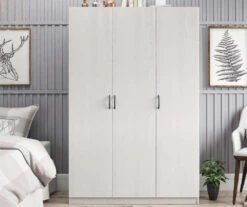 Ivory Oak 3-Door Storage Wardrobe -Home Sale Store 810561398 11