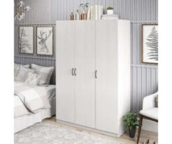 Ivory Oak 3-Door Storage Wardrobe -Home Sale Store 810561398 2