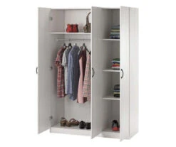 Ivory Oak 3-Door Storage Wardrobe -Home Sale Store 810561398 41