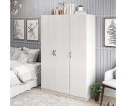Ivory Oak 3-Door Storage Wardrobe -Home Sale Store 810561398 51