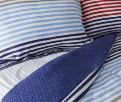 Blue & Red Stripe Microfiber King 9-Piece Bed-in-a-Bag Set -Home Sale Store 810563034 810563033 810563032 810563031 2