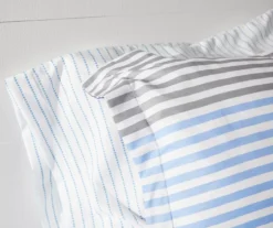 Blue & Red Stripe Microfiber King 9-Piece Bed-in-a-Bag Set -Home Sale Store 810563034 810563033 810563032 810563031 4