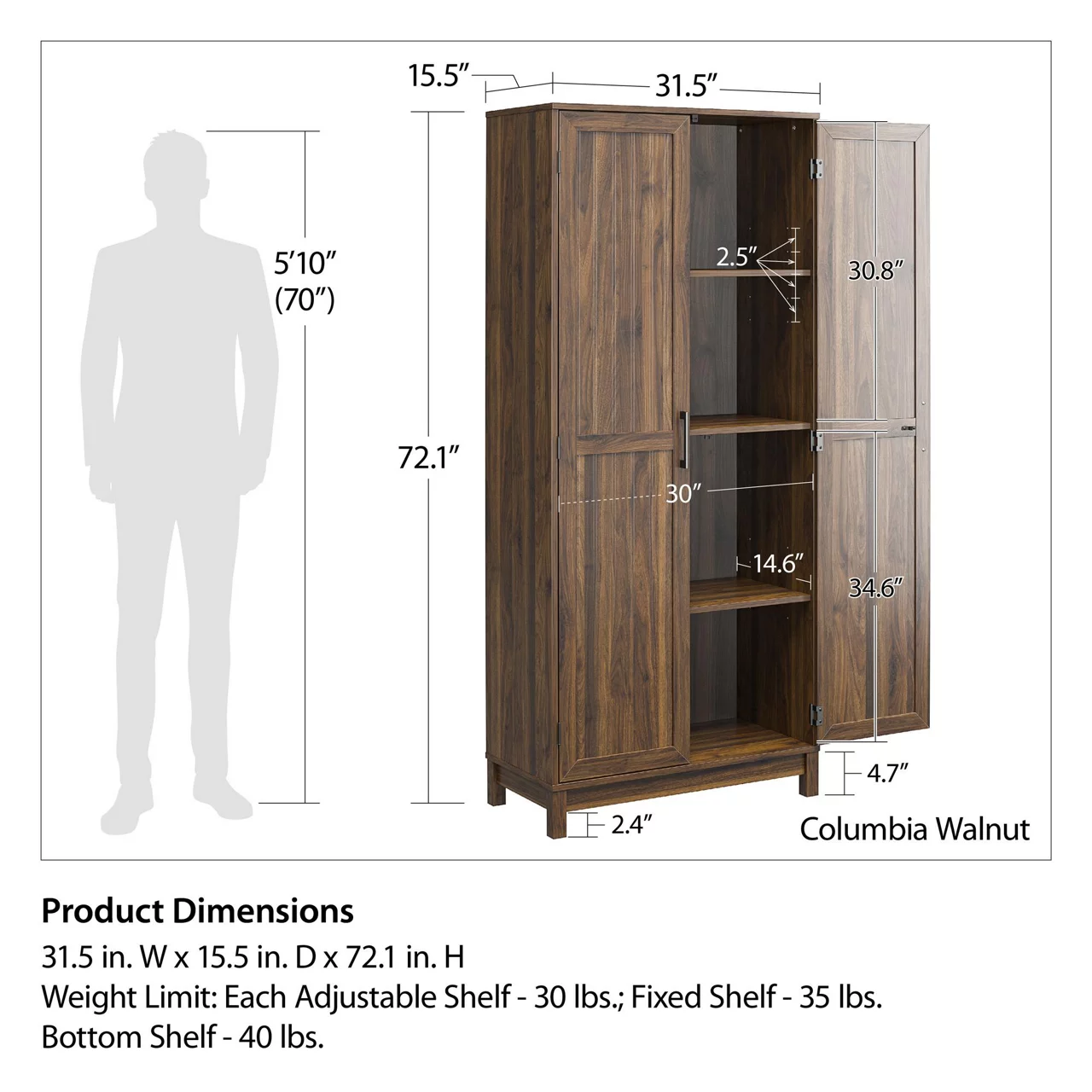Seven Hills Columbia Walnut 2-Door Storage Cabinet 8 Seven Hills Columbia Walnut 2-Door Storage Cabinet - Image 8