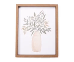 Tan & Green Potted Plant Framed Art Print