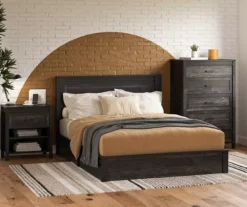 Silverton Black Oak Nightstand With USB Charging -Home Sale Store 810569984 1