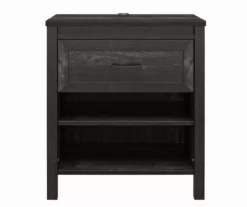 Silverton Black Oak Nightstand With USB Charging
