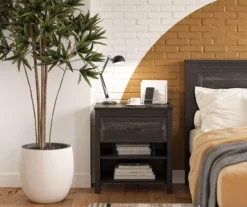 Silverton Black Oak Nightstand With USB Charging -Home Sale Store 810569984 6