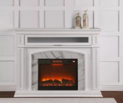 62" Grand White Faux Marble Electric Fireplace -Home Sale Store 810570728 3