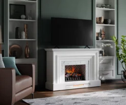 53.5" White Marble Petite Grand Electric Fireplace -Home Sale Store 810570829 4