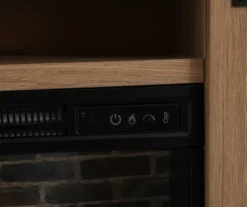 60" Light Brown Oak Barn Door Melamine Electric Fireplace -Home Sale Store 810571322 4