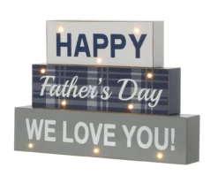 "Happy Father's Day" LED Stack Block Tabletop Decor