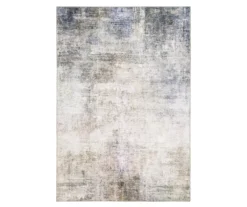 Mykell Beige & Blue Abstract Area Rug, (5' X 7')