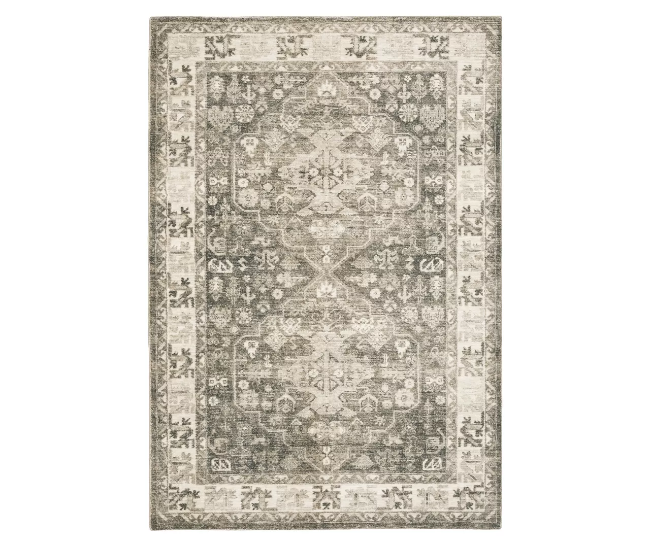 Savion Charcoal & Ivory Floral Geometric Area Rug 3 Savion Charcoal & Ivory Floral Geometric Area Rug - Image 3