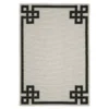 Torbet Beige & Black Loop Border Outdoor Area Rug, (1.1' X 7.3')