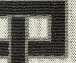 Torbet Beige & Black Loop Border Outdoor Area Rug, (1.1' X 7.3') -Home Sale Store 810584712 4