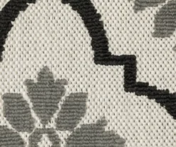 Torgnea Beige & Black Floral Quatrefoil Outdoor Area Rug -Home Sale Store 810584758 4