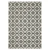Torgnea Beige & Black Floral Quatrefoil Outdoor Area Rug