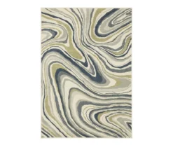 Goodman Ivory & Navy Swirl Area Rug -Home Sale Store 810584940