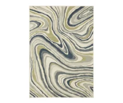 Goodman Ivory & Navy Swirl Area Rug -Home Sale Store 810584943