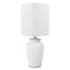White Textured Table Lamp With Bulb