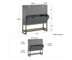 CosmoLiving Brielle Entryway Shoe Storage Cabinet -Home Sale Store 810589010 3