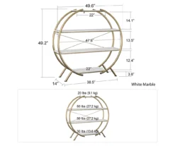 Amelia Faux Marble 4-Shelf Bookcase 9 Amelia Faux Marble 4-Shelf Bookcase -Home Sale Store 810589033 2