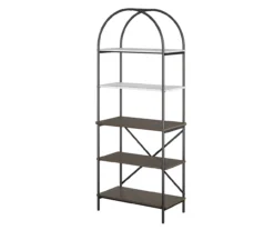 Vivinne Gray 5-Shelf Bookcase -Home Sale Store 810589034 3