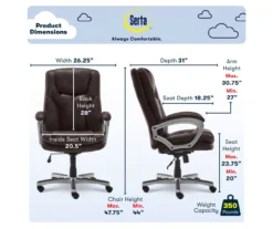 Benton Brown Big & Tall Faux Leather Executive Office Chair 12 Benton Brown Big & Tall Faux Leather Executive Office Chair -Home Sale Store 810590314 7