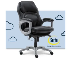 Delvin Black Bonded Leather Office Chair -Home Sale Store 810590317 1