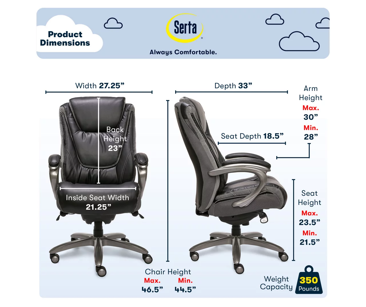 Baxter Black Big & Tall Bonded Leather Office Chair 6 Baxter Black Big & Tall Bonded Leather Office Chair - Image 6