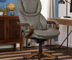 Conway Gray Big & Tall Bonded Leather Office Chair -Home Sale Store 810590383 2