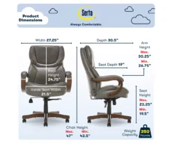 Conway Gray Big & Tall Bonded Leather Office Chair -Home Sale Store 810590383 6