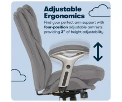 Claremont Gray Bonded Leather Office Chair 22 Claremont Gray Bonded Leather Office Chair -Home Sale Store 810590392 11