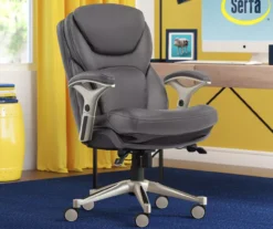 Claremont Gray Bonded Leather Office Chair 16 Claremont Gray Bonded Leather Office Chair -Home Sale Store 810590392 2 1