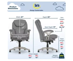 Claremont Gray Bonded Leather Office Chair 17 Claremont Gray Bonded Leather Office Chair -Home Sale Store 810590392 6