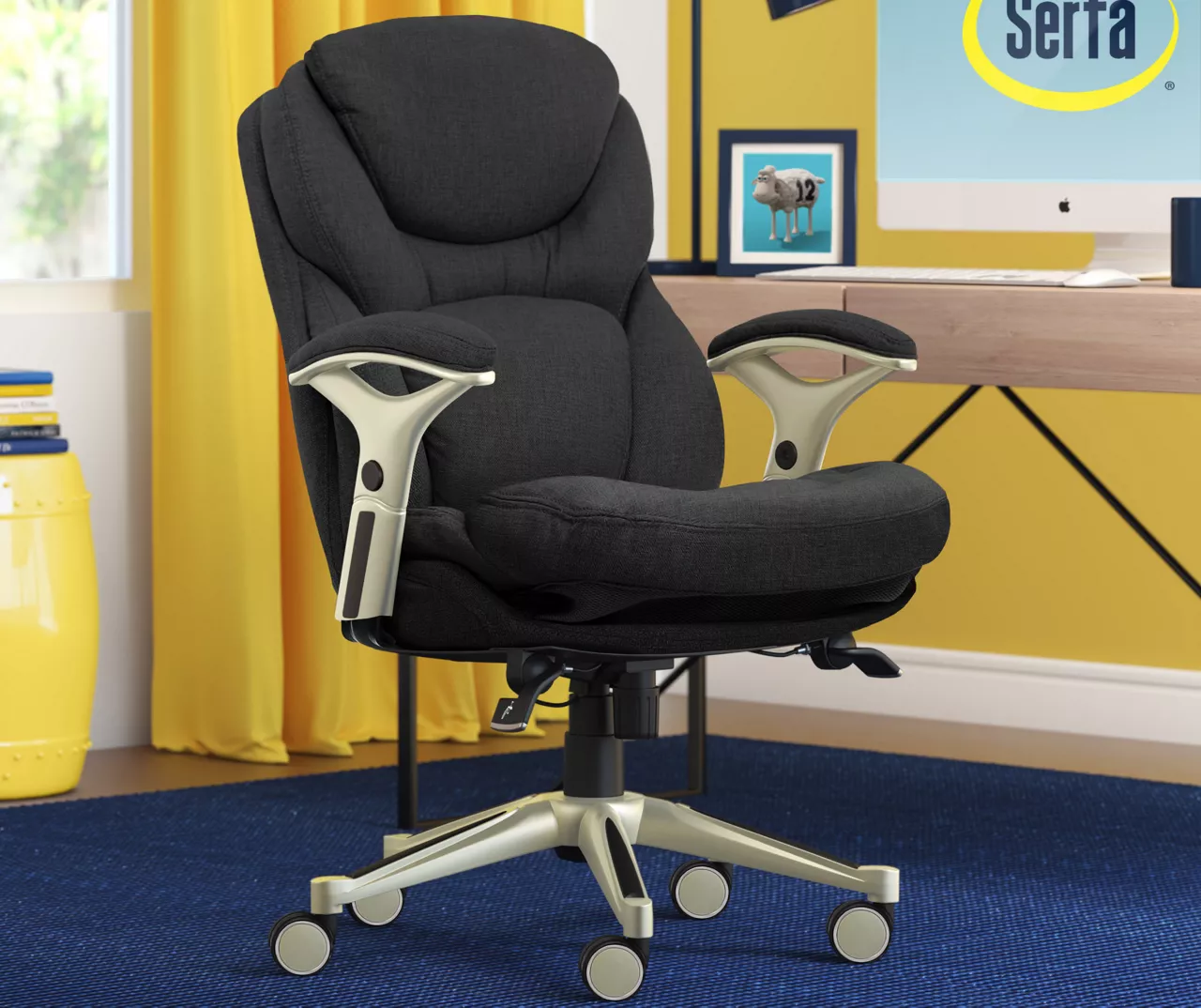 Claremont Dark Gray Fabric Office Chair 2 Claremont Dark Gray Fabric Office Chair - Image 2