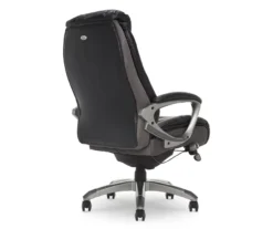 Lautner Gray Executive Bonded Leather Office Chair -Home Sale Store 810590397 5 1