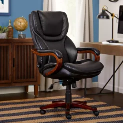 Conway Black Big & Tall Bonded Leather Office Chair 16 Conway Black Big & Tall Bonded Leather Office Chair -Home Sale Store 810590408 21