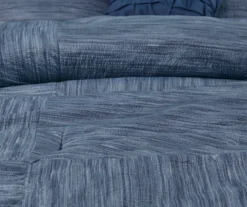 Kelan Navy Streak Patchwork Seersucker King 7-Piece Comforter Set -Home Sale Store 810590761 810590862 810590861 12